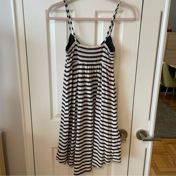 Roxy sage brush blue black SZ M stripe dress, hug low hem - Picture 4 of 9